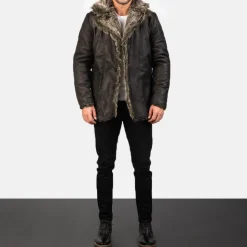 Furlong Black Leather Coat