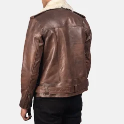 Furton Brown Leather Biker Jacket
