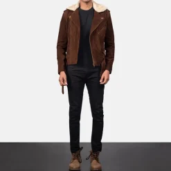 Furton Mocha Suede Biker Jacket