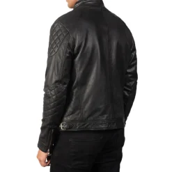 Gatsby Black Leather Biker Jacket