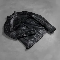Gatsby Black Leather Biker Jacket