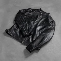 Gatsby Black Leather Biker Jacket