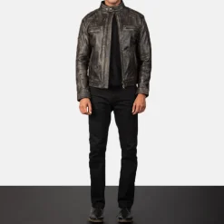 Gatsby Distressed Brown Leather Jacket