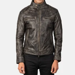 Gatsby Distressed Brown Leather Jacket