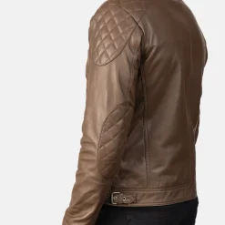 Gatsby Mocha Leather Biker Jacket
