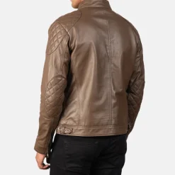 Gatsby Mocha Leather Biker Jacket