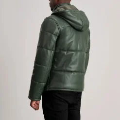 Gordon Green Hooded Leather Puffer Jacket