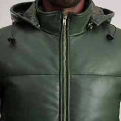 Gordon Green Hooded Leather Puffer Jacket