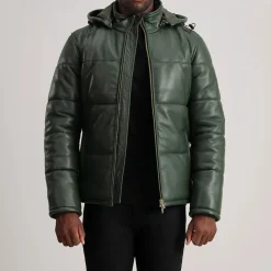 Gordon Green Hooded Leather Puffer Jacket