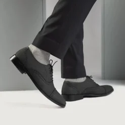 Greyson Brogues Oxford Black Nubuck Leather Shoes
