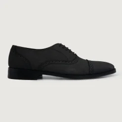 Greyson Brogues Oxford Black Nubuck Leather Shoes