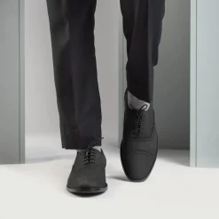 Greyson Brogues Oxford Black Nubuck Leather Shoes