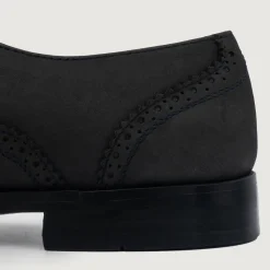 Greyson Brogues Oxford Black Nubuck Leather Shoes