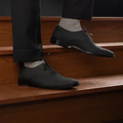 Greyson Brogues Oxford Black Nubuck Leather Shoes