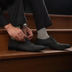 Greyson Brogues Oxford Black Nubuck Leather Shoes
