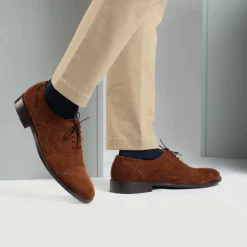 Greyson Brogues Oxford Brown Suede Leather Shoes