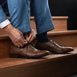 Greyson Brogues Oxford Brown Leather Shoes