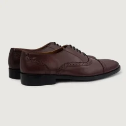 Greyson Brogues Oxford Maroon Leather Shoes