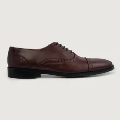 Greyson Brogues Oxford Maroon Leather Shoes