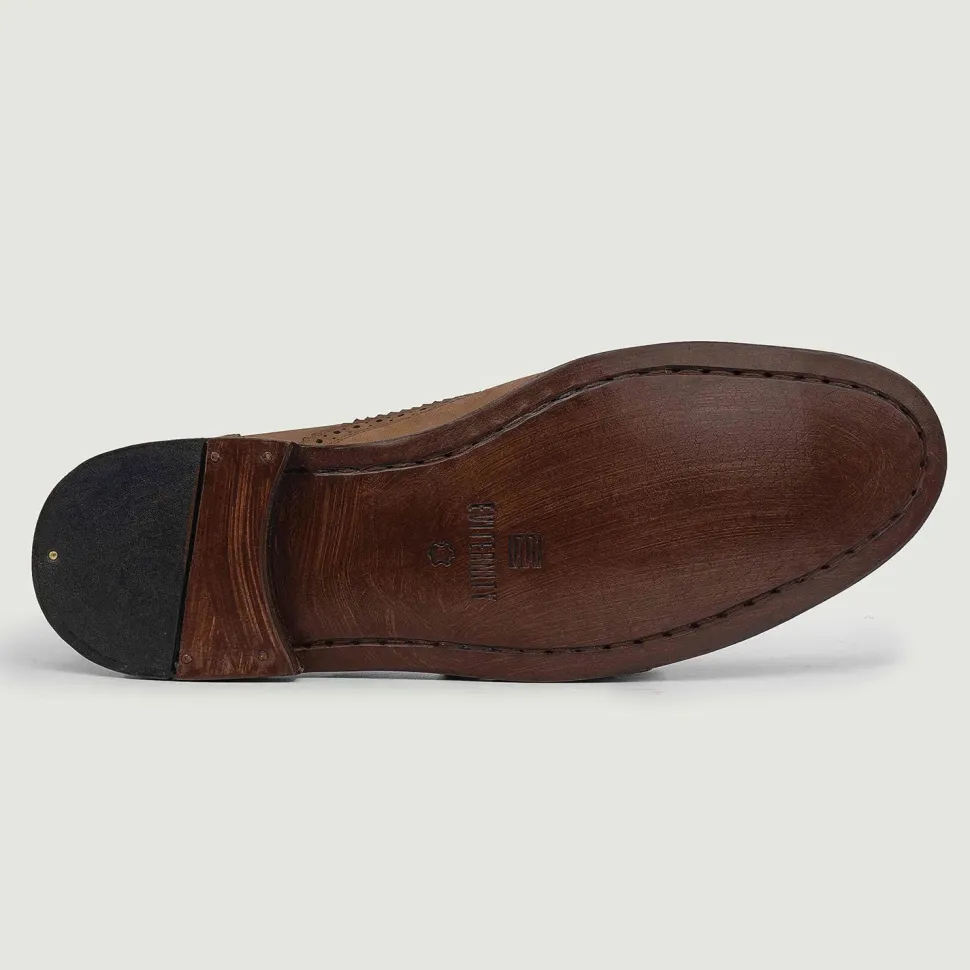 Greyson Brogues Oxford Oil Pull-up Brown Leather Shoes
