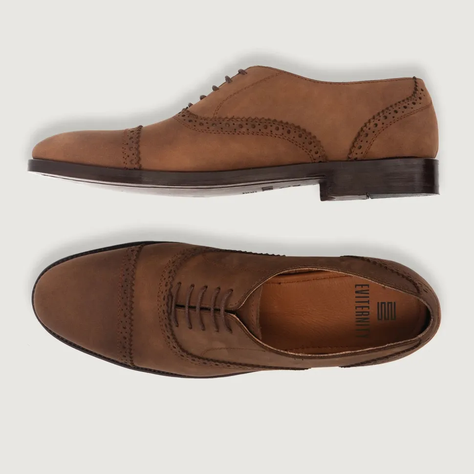 Greyson Brogues Oxford Oil Pull-up Brown Leather Shoes