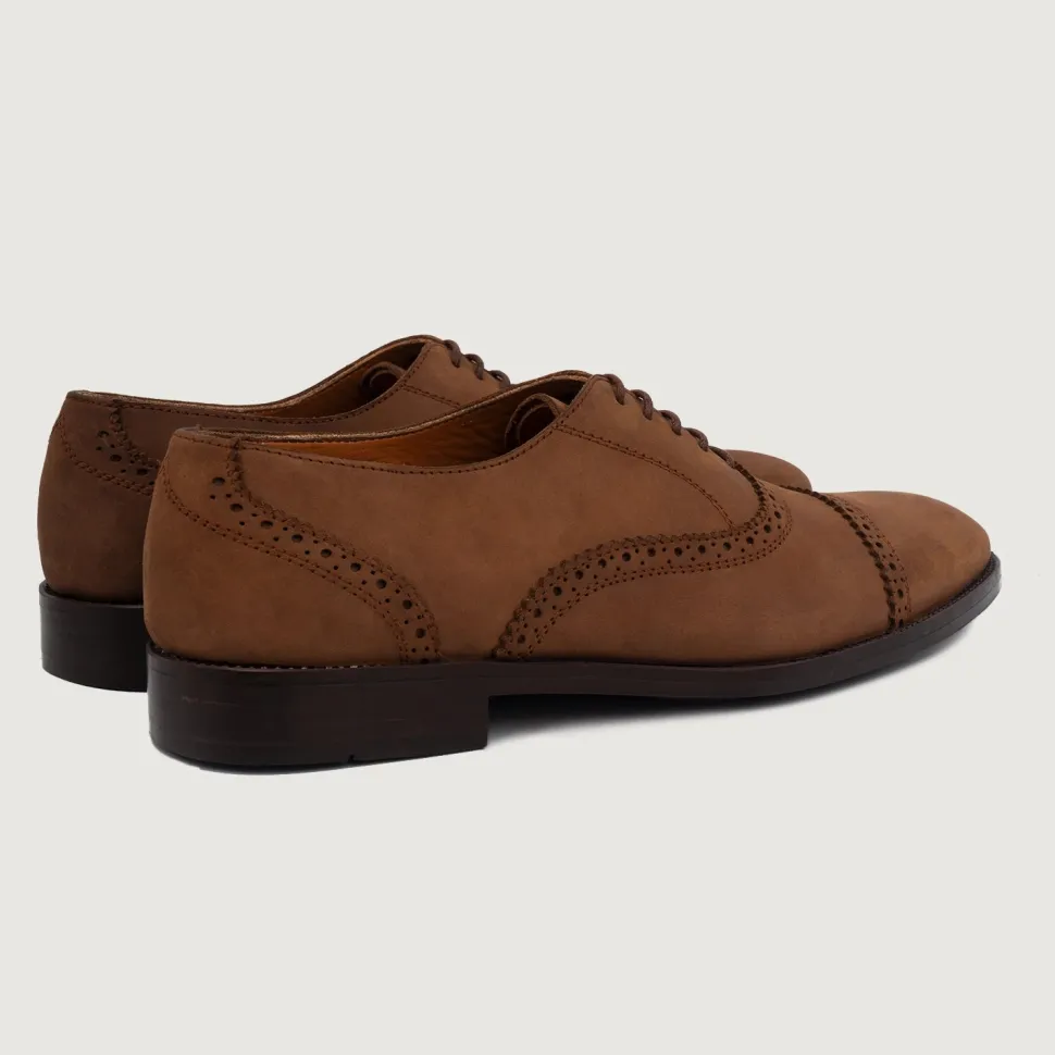 Greyson Brogues Oxford Oil Pull-up Brown Leather Shoes