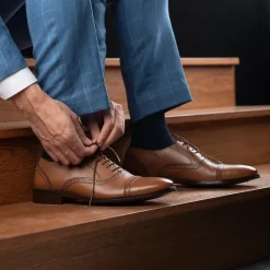 Greyson Brogues Oxford Tan Leather Shoes