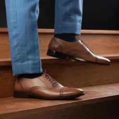 Greyson Brogues Oxford Tan Leather Shoes