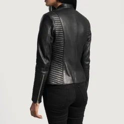 Haley Ray Black Leather Biker Jacket