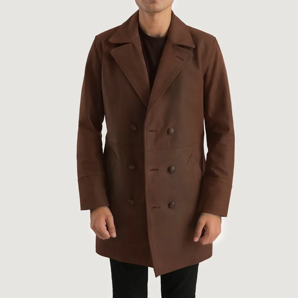 Half Life Brown Leather Coat