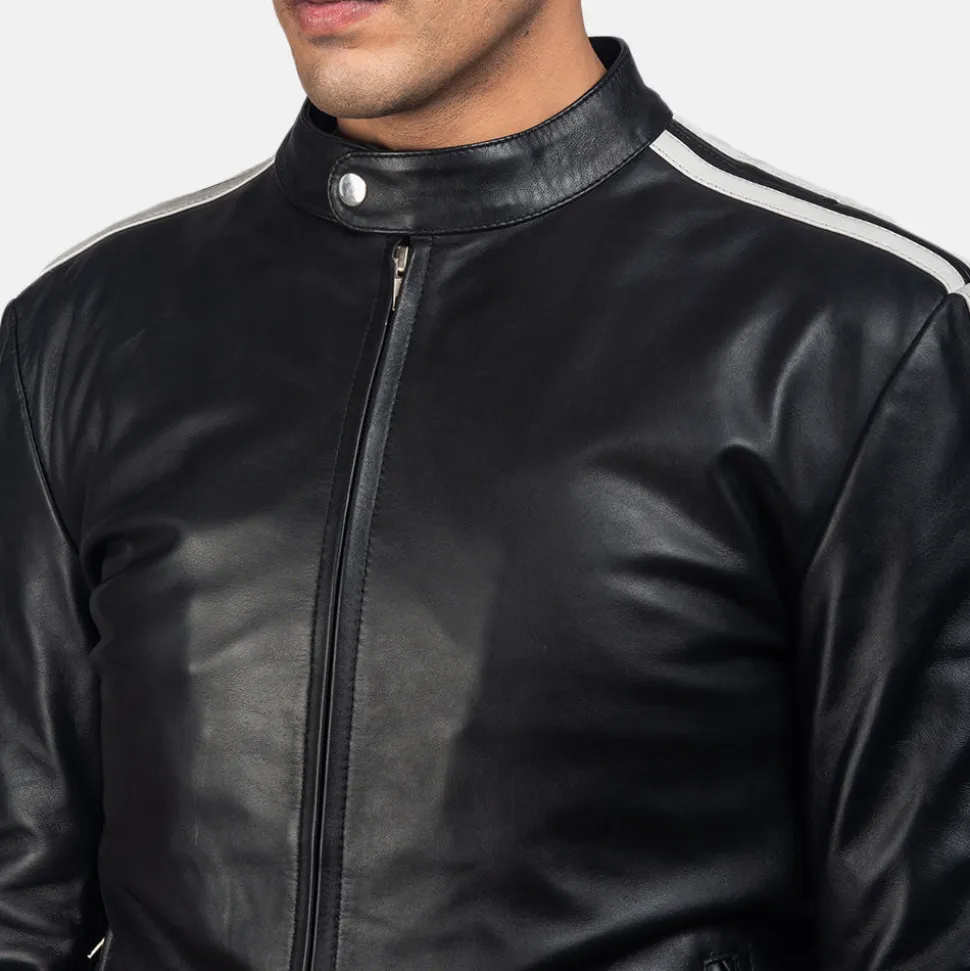 Hank Black Leather Biker Jacket