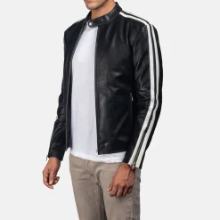 Hank Black Leather Biker Jacket
