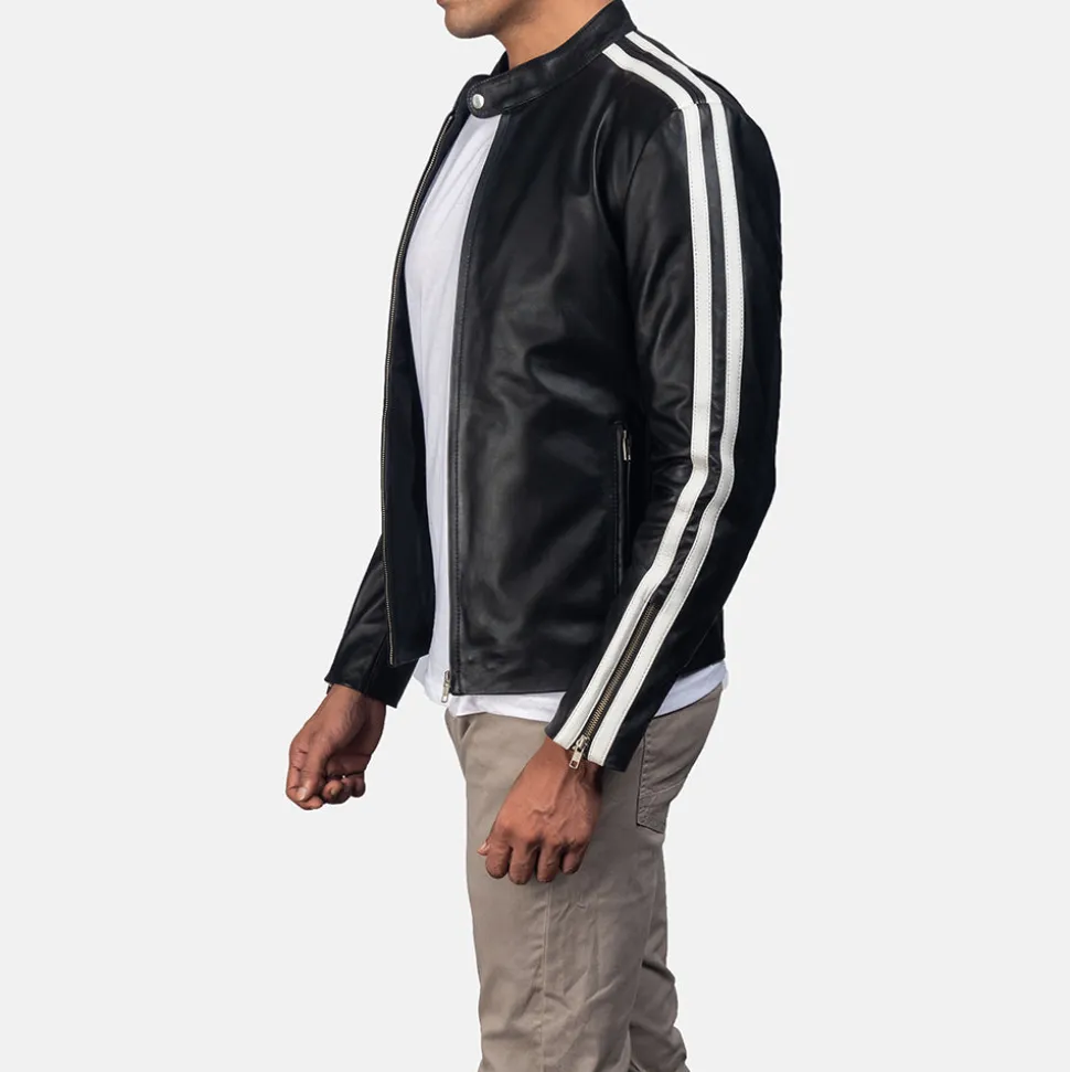 Hank Black Leather Biker Jacket