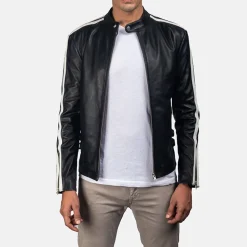 Hank Black Leather Biker Jacket