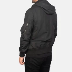 Hanklin Ma-1 Black Hooded Bomber Jacket