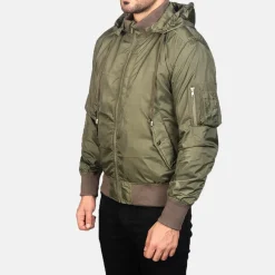Hanklin Ma-1 Green Hooded Bomber Jacket