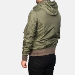 Hanklin Ma-1 Green Hooded Bomber Jacket