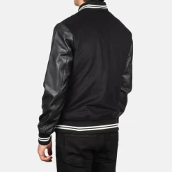 Harrison Black Hybrid Varsity Jacket