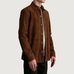 Haven Brown Suede Leather Shirt