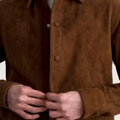 Haven Brown Suede Leather Shirt