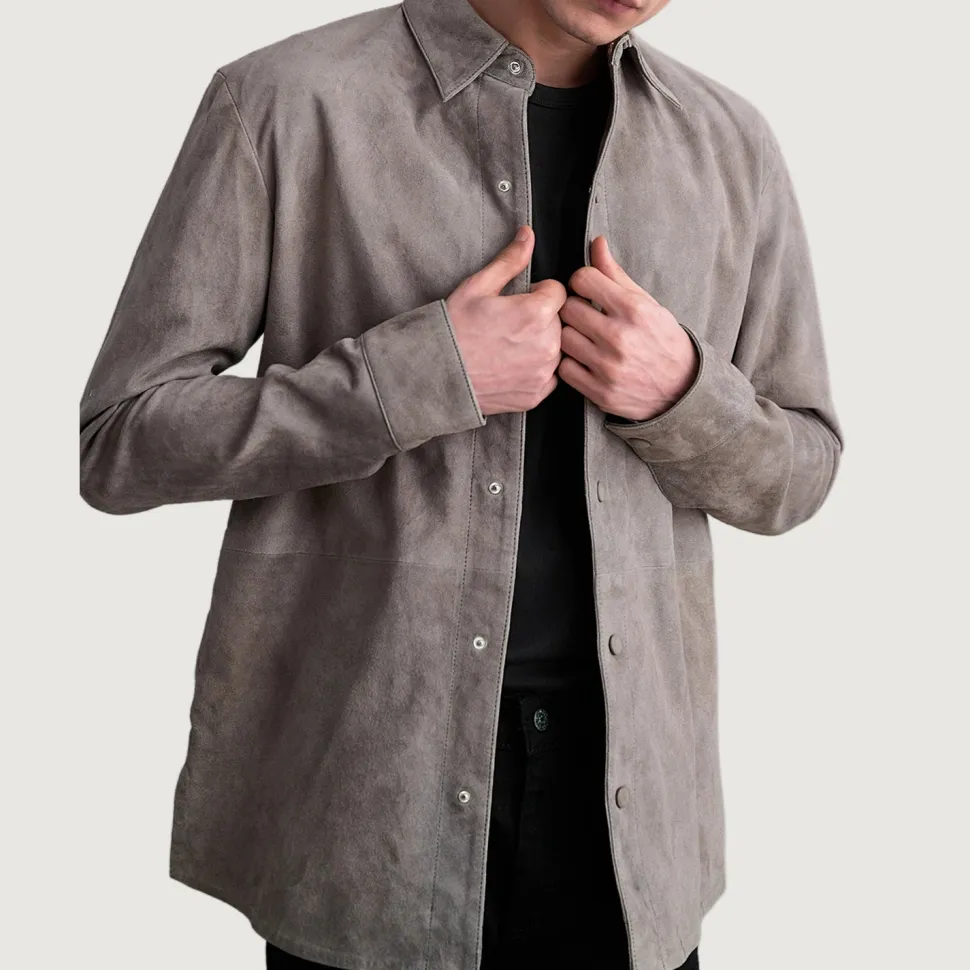 Haven Grey Suede Leather Shirt