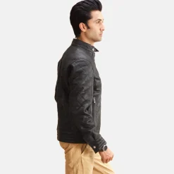 Henry Quilted Black Leather Jacket