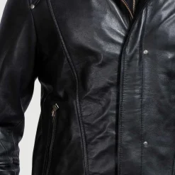 Highschool Black Hooded Leather Jacket