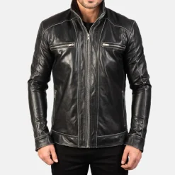 Hudson Black Leather Biker Jacket