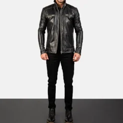 Hudson Black Leather Biker Jacket