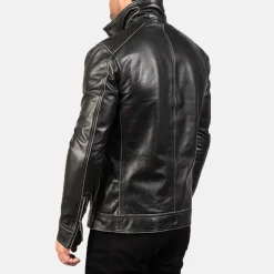 Hudson Black Leather Biker Jacket