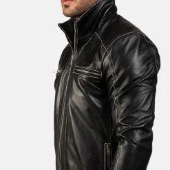 Hudson Black Leather Biker Jacket