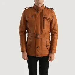 Hunter Tan Brown Fur Leather Jacket