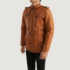 Hunter Tan Brown Fur Leather Jacket