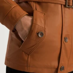 Hunter Tan Brown Fur Leather Jacket
